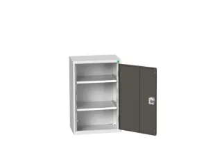 hangkast,HxBxD 800x525x350mm,vleugeldeur,2xStalen bodem,romp RAL7035 - 1