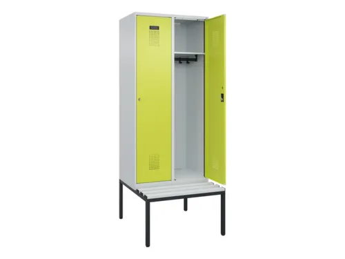 locker met bank,HxBxD 2120x800x815mm,2vak,vak B 400mm,cilinderslot