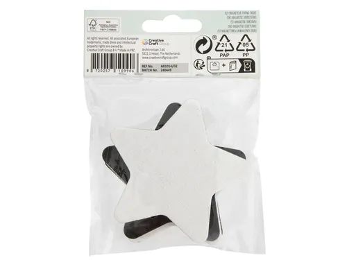 Canvas Nassau fine art ster en bloem 7,5cm magnetisch 4 stuks