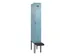 locker met bank,voor scheiding van kleding,HxBxD 2120x300x815mm,1vak
