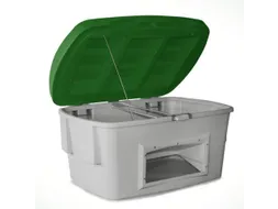 strooigoedbak,1000l,HxBxD 960x1800x1350mm,PE,grijs,deksel groen