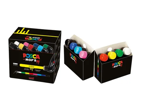 Verfstift Posca PCM22 Mop'R XXL punt 3-19mm 8 stuks assorti