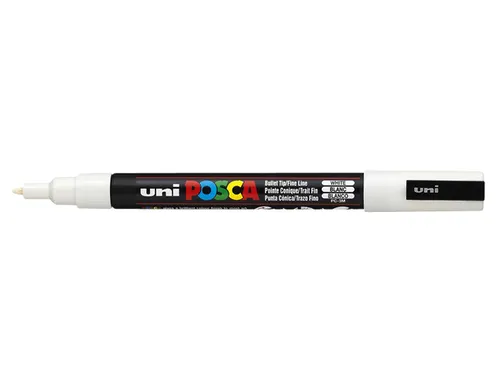Verfstift Posca PC3M Fijne punt 0,9-1,3mm Wit