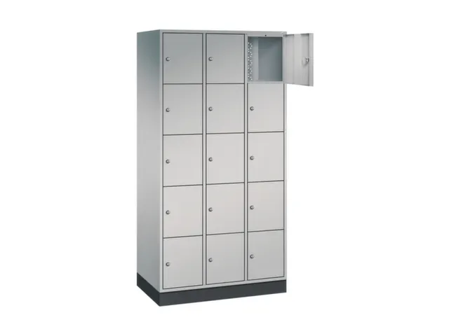lockerkast,HxBxD 1950x920x500mm,3x5vakken,cil.-slot,sokkel