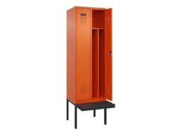 locker met bank,voor scheiding van kleding,HxBxD 2120x600x815mm,2vak