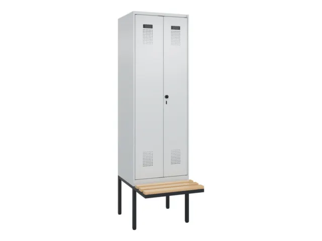locker met bank,voor scheiding van kleding,HxBxD 2120x600x815mm,2vak