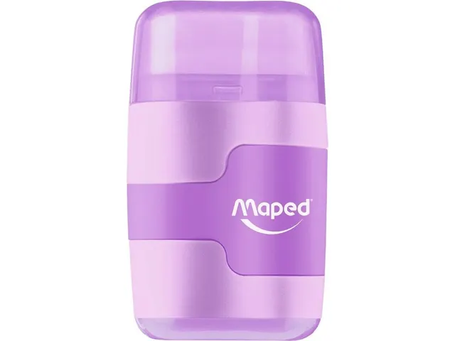 Puntenslijper Maped Connect 2-gaats met gum display à 20 stuks pastel