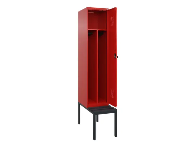 locker met bank,voor scheiding van kleding,HxBxD 2120x400x815mm,1vak