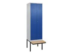 PBM-locker met bank,HxBxD 2120x600x815mm,2vak,vak B 300mm,cil.-slot