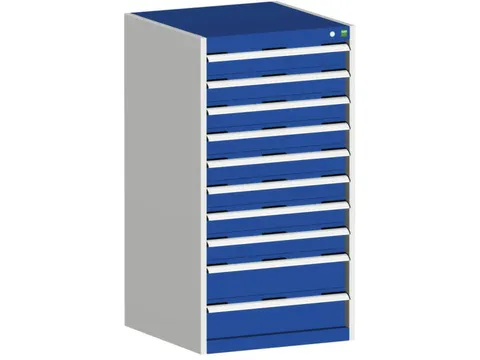 ladekast HxBxD 1200x650x650mm 10laden RAL7035 front RAL5010