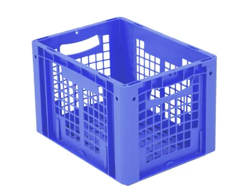 Euronorm Stapelkrat Pp 270x400x300mm Wand/bodem Open Blauw 26l