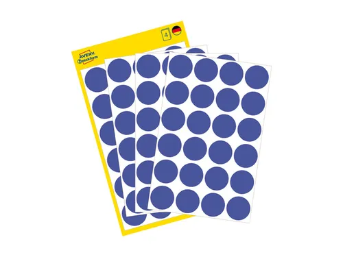 Etiket Zweckform 18mm rond blister 4 vel a 24 et. donkerblauw Non-perm