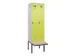 locker met bank,voor scheiding van kleding,HxBxD 2120x600x815mm,2vak