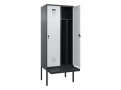 locker met bank,voor scheiding van kleding,HxBxD 2120x800x815mm,2vak