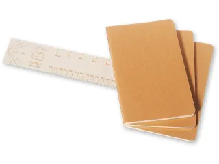 Schrift Moleskine 130x210mm blanco 160 pagina's 70gr kraft set à 3 st - 10