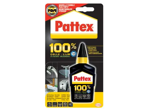 Alleslijm Pattex 100% tube 50 gram op blister