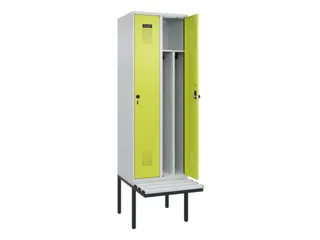 locker met bank,voor scheiding van kleding,HxBxD 2120x600x815mm,2vak - 1