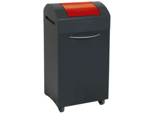 Afvalbak 60 Liter 790x380x320mm Plaatstaal 2 Wielen Klep Rood