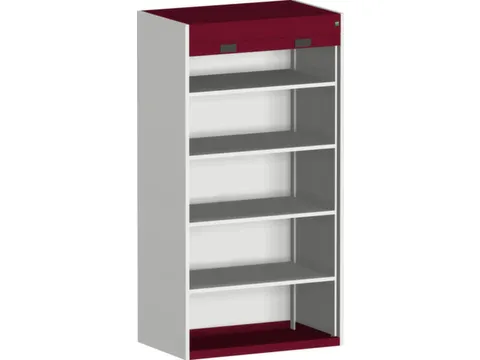 roldeurkast 2000x1050x650mm 4xStalen bodem cil.-slot RAL7035 RAL3004