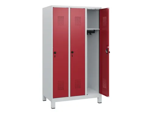 schoollocker,HxBxD 1630x900x500mm,3vak,vak B 300mm,draaigrendel,voeten