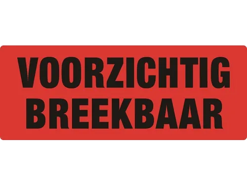 Waarschuwingsetiket voorzichtig breekbaar 130mmx50mm 500st