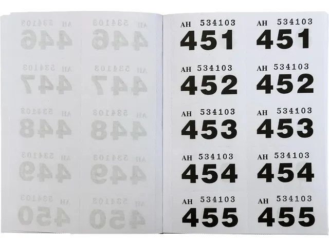 Genummerde Loterij- En Garderobetickets 1-1000