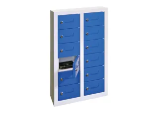 lockerkast,HxBxD 815x460x200mm,2x6vakken,RAL7035,front RAL6011 - 2