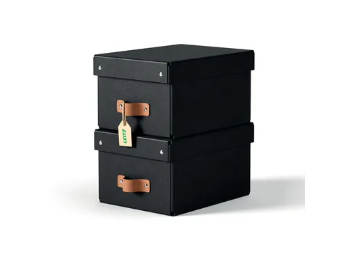 Leitz Puro Opbergdoos met deksel klein 7L set van 2 zwart