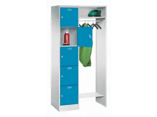 personeelsgarderobe draaigr. 1950x850x500mm 1x5 vakken 400mm RAL3000 - 1