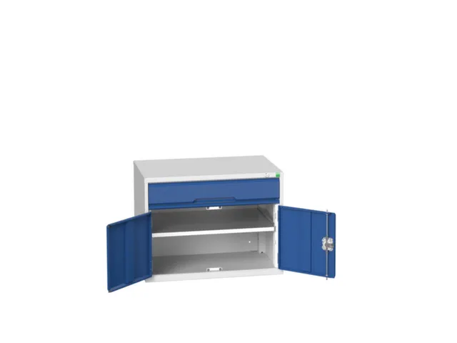 ladekast HxBxD 600x800x550mm 1lade 2deuren RAL7035 front RAL5010