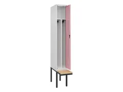 locker met bank,voor scheiding van kleding,HxBxD 2120x300x815mm,1vak