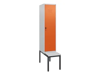 locker met bank,HxBxD 1950x400x815mm,1vak,vak B 400mm,draaigrendel - 1