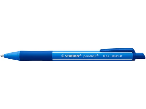 Balpen STABILO pointball colorful medium blauw