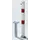 Afzetpaal Vierkant 70x70mm Omlegbaar Cilinderslot Wit/Rood