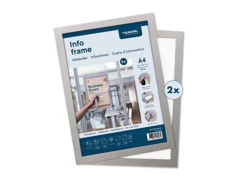 Infokader Europel zelfklevend A4 zilver