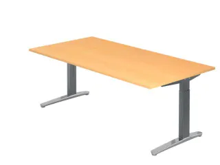 In hoogte verstelbaar bureau,HxBxD 680-850x2000x1000mm,blad beuken - 1