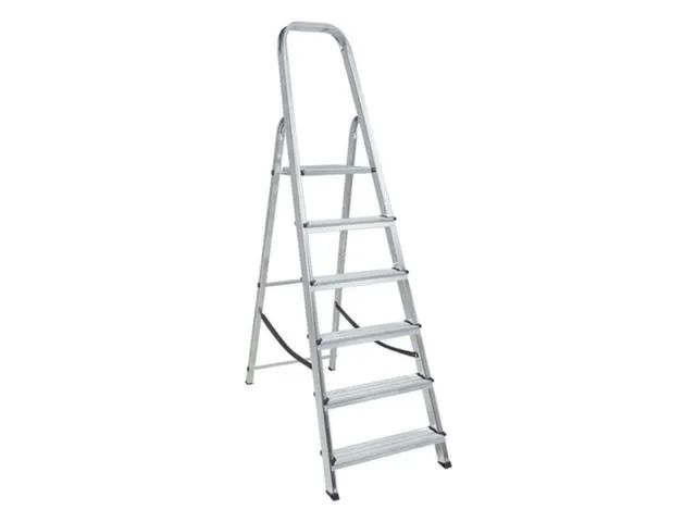 aluminium beugelladder eenzijdig 6treden stand H 1 21m aluminium