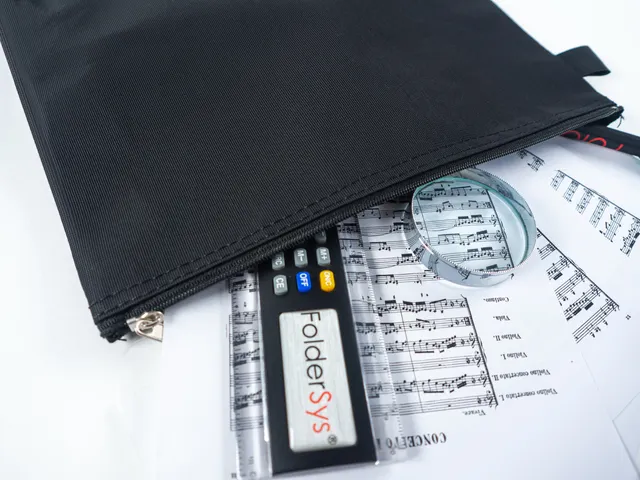 Trousse Foldersys A5 nylon noir avec fermeture éclair métallique