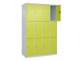 lockerkast,HxBxD 1850x1200x500mm,4x3vakken,vak B 300mm,cil.-slot - 1