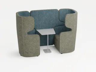 Zitgroep 2Fauteuils tafel Geluidabsorberend blauw grijs 1320x2200x860m - 1