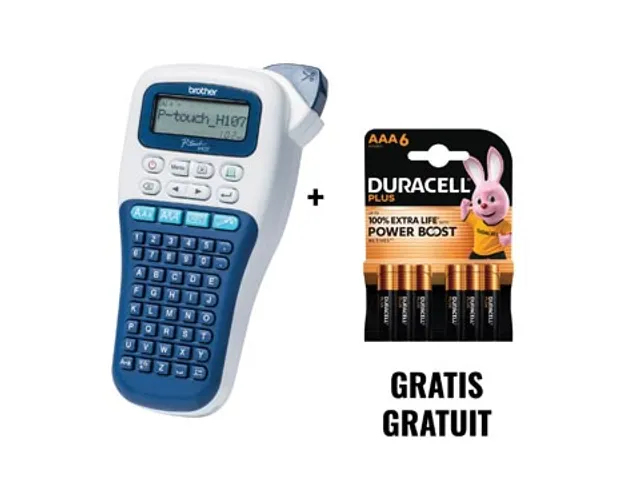 Actie 1x Brother beletteringsysteem + 1x Duracell batterij Plus AAA