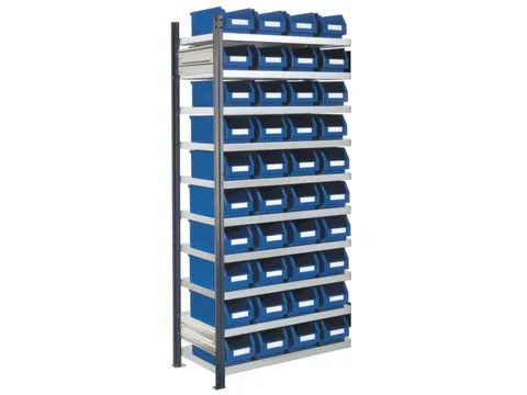 Bakkenstelling 2000x1000x400mm 40bakken PE blauw vakl. 125kg