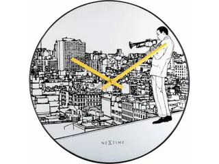 Wandklok NeXtime Trumpet City Ø 40cm - 2