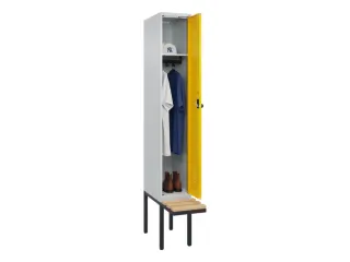 locker met bank,HxBxD 2120x300x815mm,1vak,vak B 300mm,draaigrendel - 1