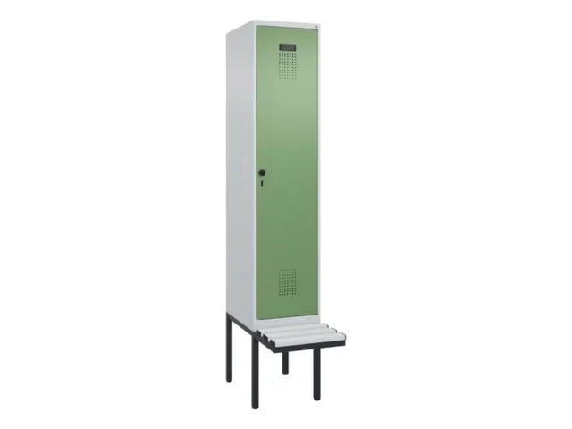 locker met bank,voor scheiding van kleding,HxBxD 2120x400x815mm,1vak