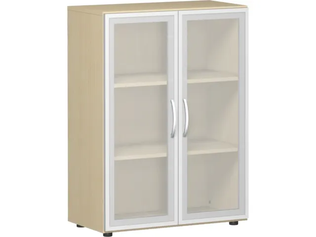 vitrinekast HxBxD 1104x800x420mm 2xhouten vloer 3OH esdoorn