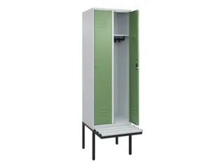 locker met bank,HxBxD 2120x600x815mm,2vak,vak B 300mm,cil.-slot - 2