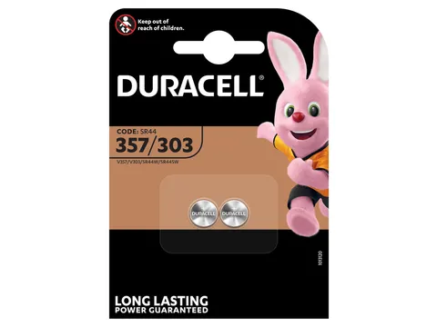 Batterij Duracell knoopcel 2x 357 / 303 zilver oxide Ø11,6mm 2 stuks