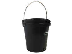Hygiene 5688-9 emmer 6 liter zwart maatverdeling en schenktuit