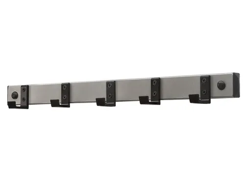 Wandgarderobe HIQ 5 haken zwart aluminiumgrijs